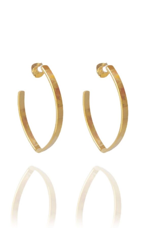 Brinco Argola Oval Folheado A Ouro 18k
