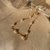 Colar Corrente Americana Com Pérolas Folheado Em Ouro 18k - Image 2