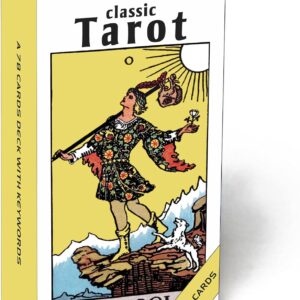 Cartas de tarô clássicas para iniciantes com significados - conjunto de 78 cartas para aprender e adivinhar (branco)