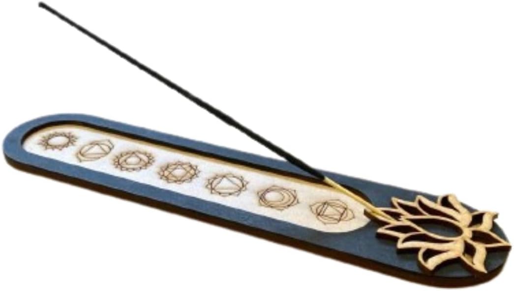 Incensário Porta Incenso Régua Flor de Lótus Chakras Chacras