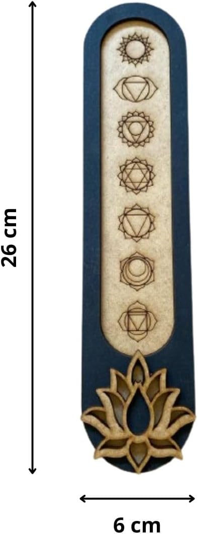 Incensário Porta Incenso Régua Flor de Lótus Chakras Chacras - Imagem 6