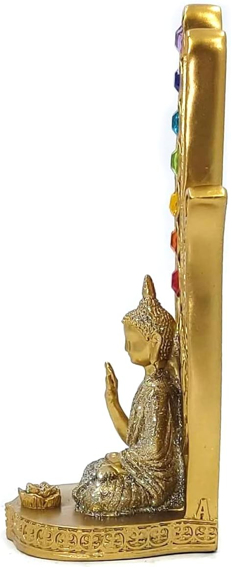 Incensário 7 Chakras Porta Incensos Vertical em Resina Incenso Vareta Buda Ganesha Hamsa E61 (incE61A) - Imagem 8
