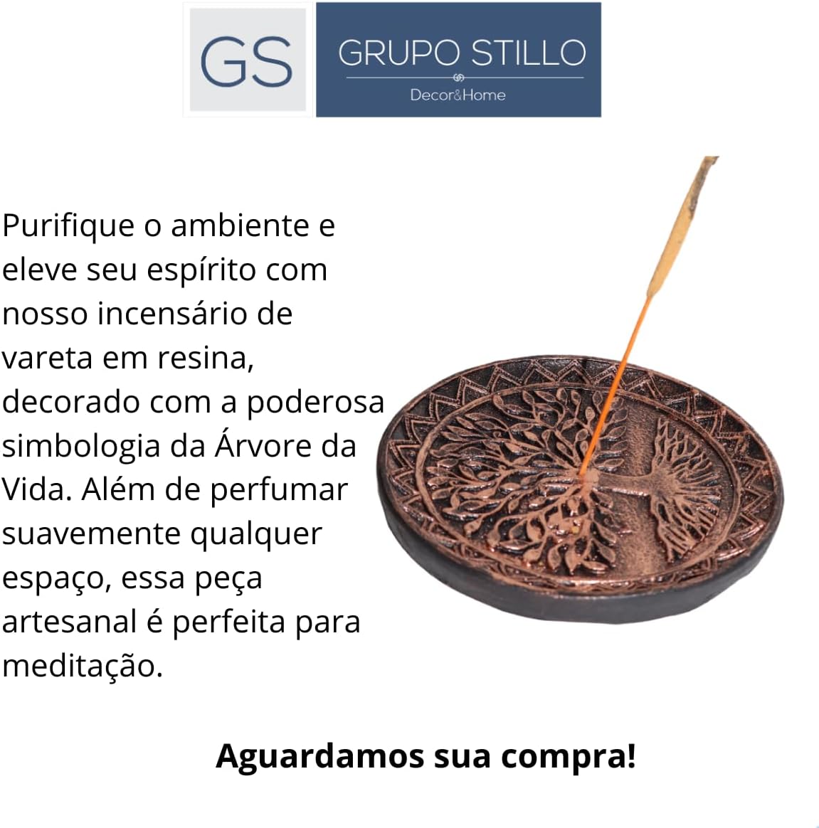 Incensário Vareta árvore da vida queimador de incenso decoração meditação - Imagem 6