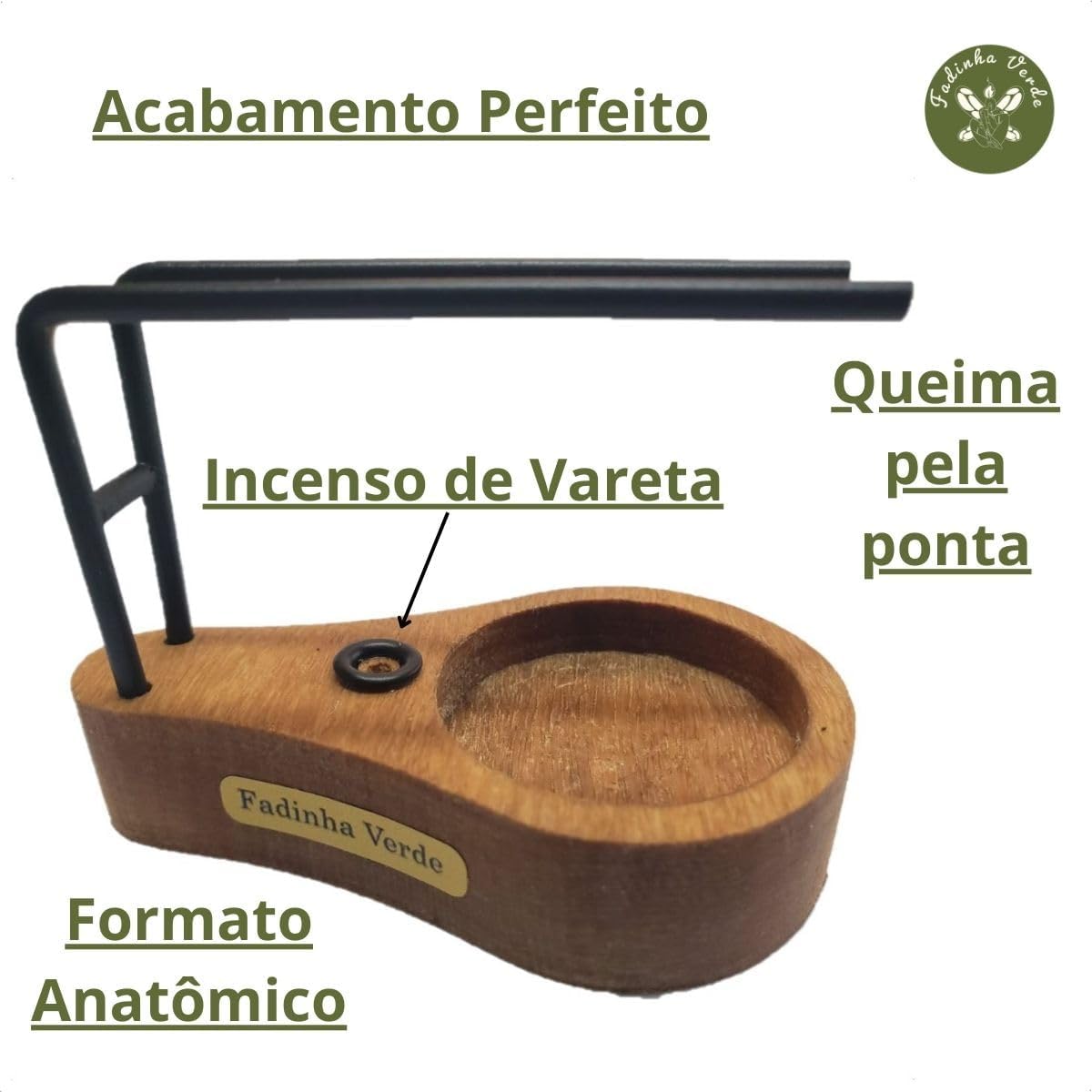 Incensário Suporte Palo Santo 1 vela1 palo Santo Power Proteção Limpeza Energética Descarrego Incenso Natural - Imagem 2