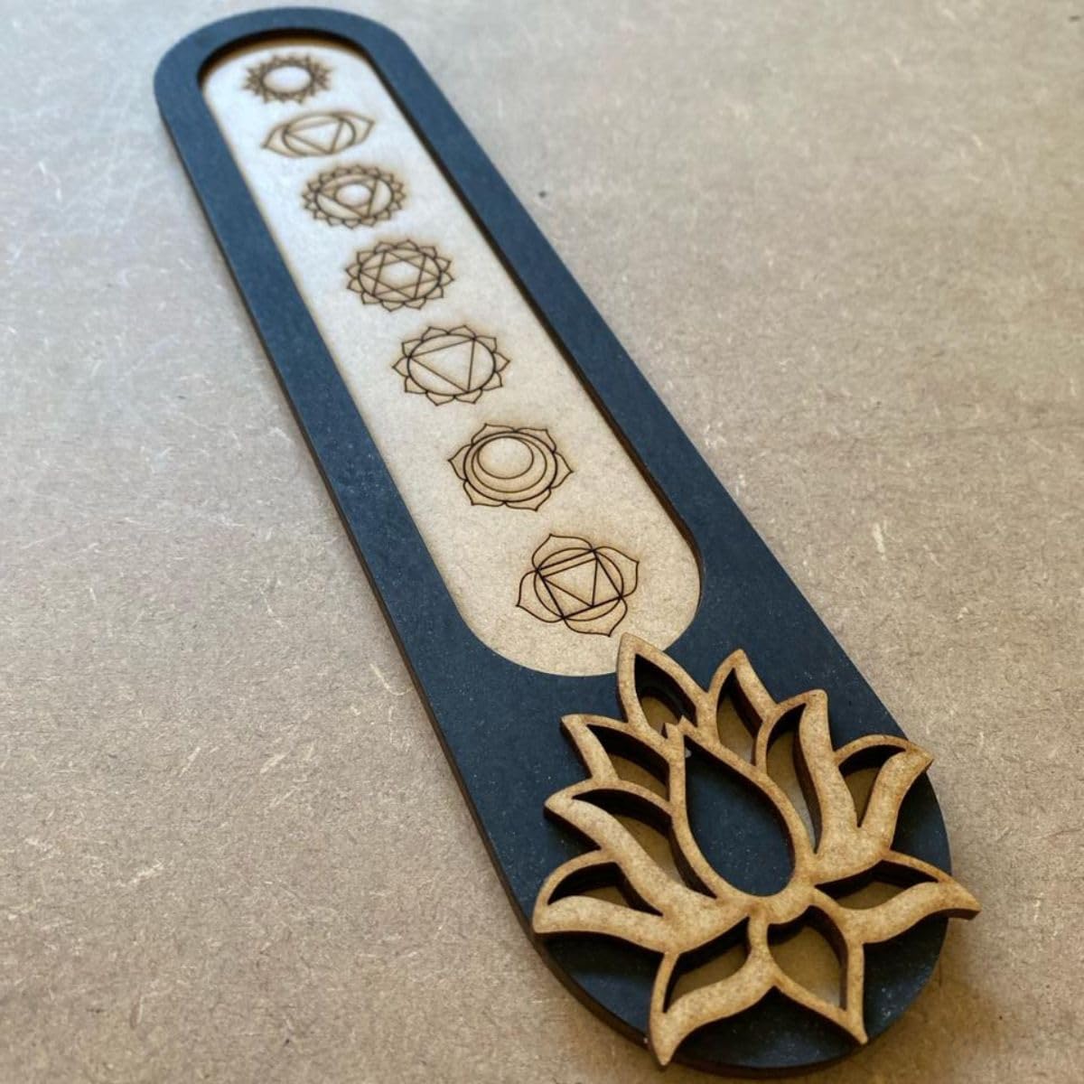 Incensário Porta Incenso Régua Flor de Lótus Chakras Chacras - Imagem 4