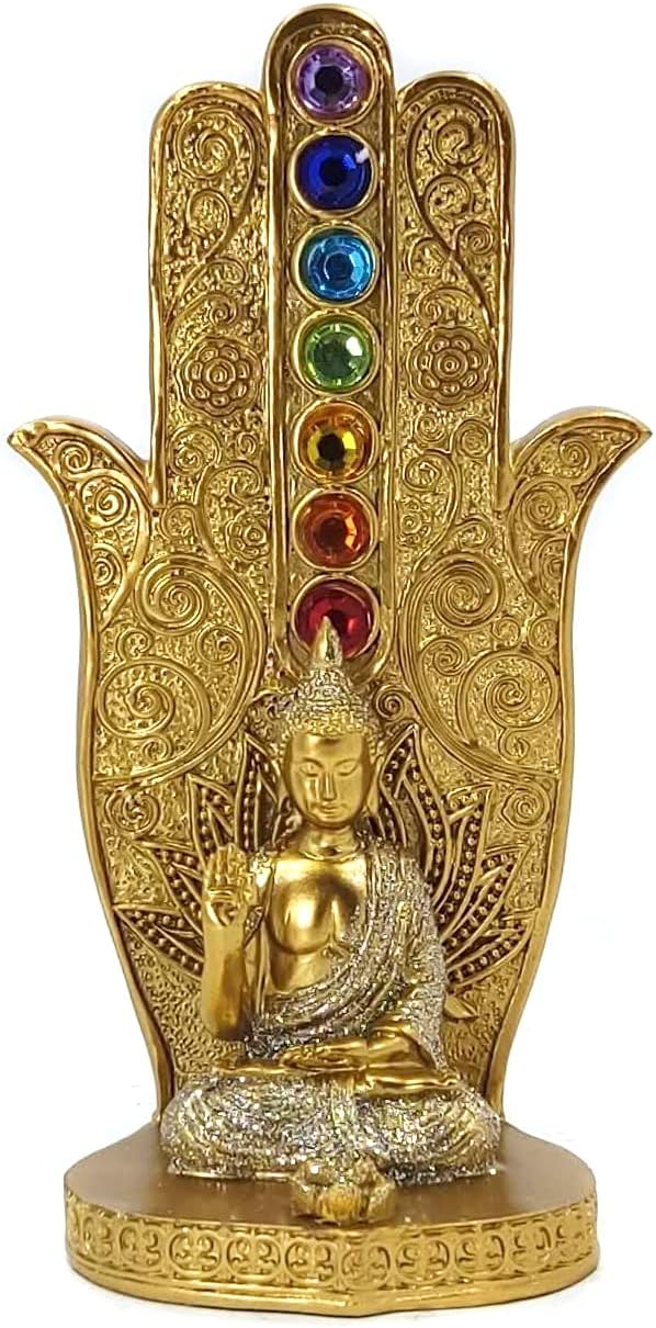 Incensário 7 Chakras Porta Incensos Vertical em Resina Incenso Vareta Buda Ganesha Hamsa E61 (incE61A)