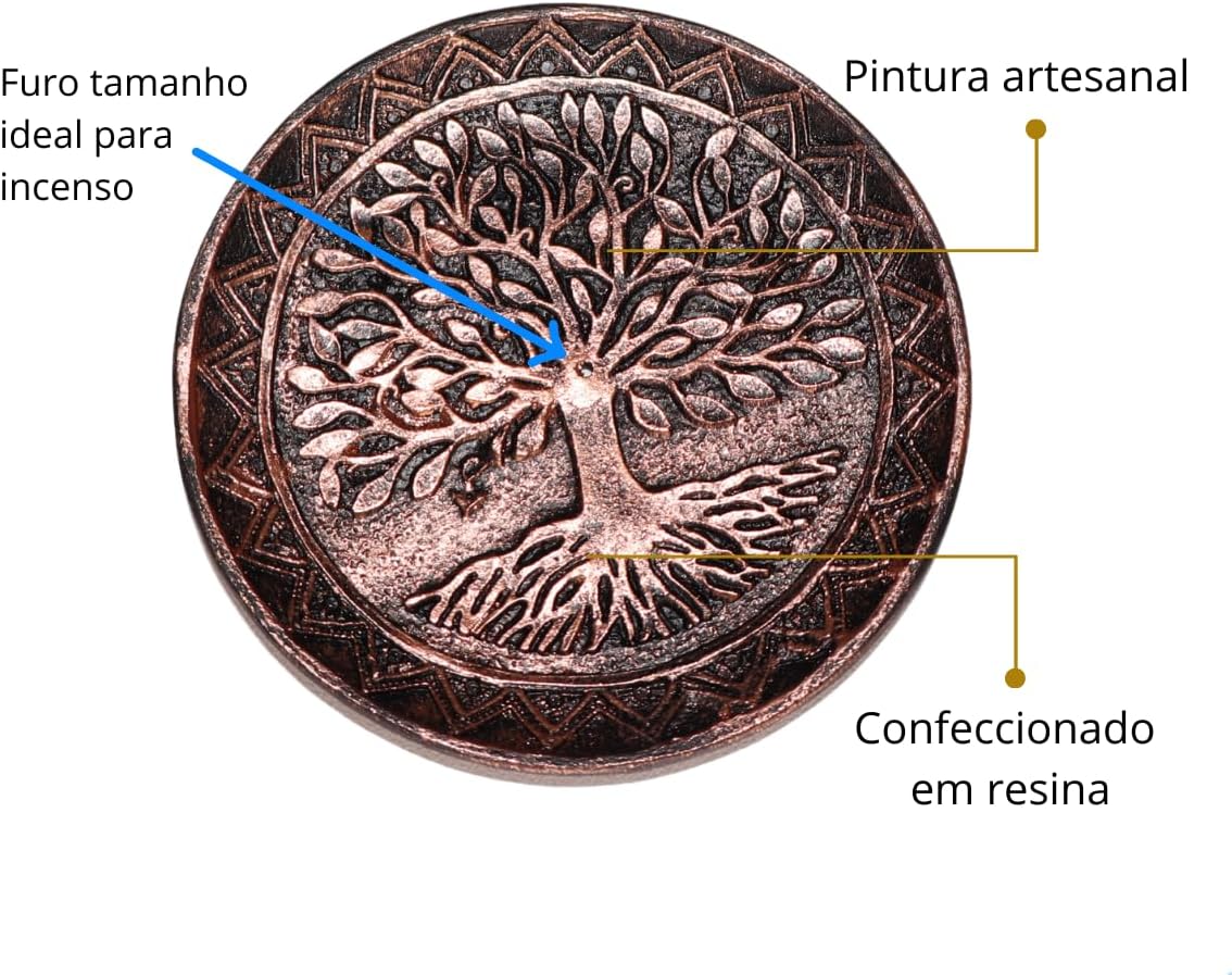 Incensário Vareta árvore da vida queimador de incenso decoração meditação - Imagem 2