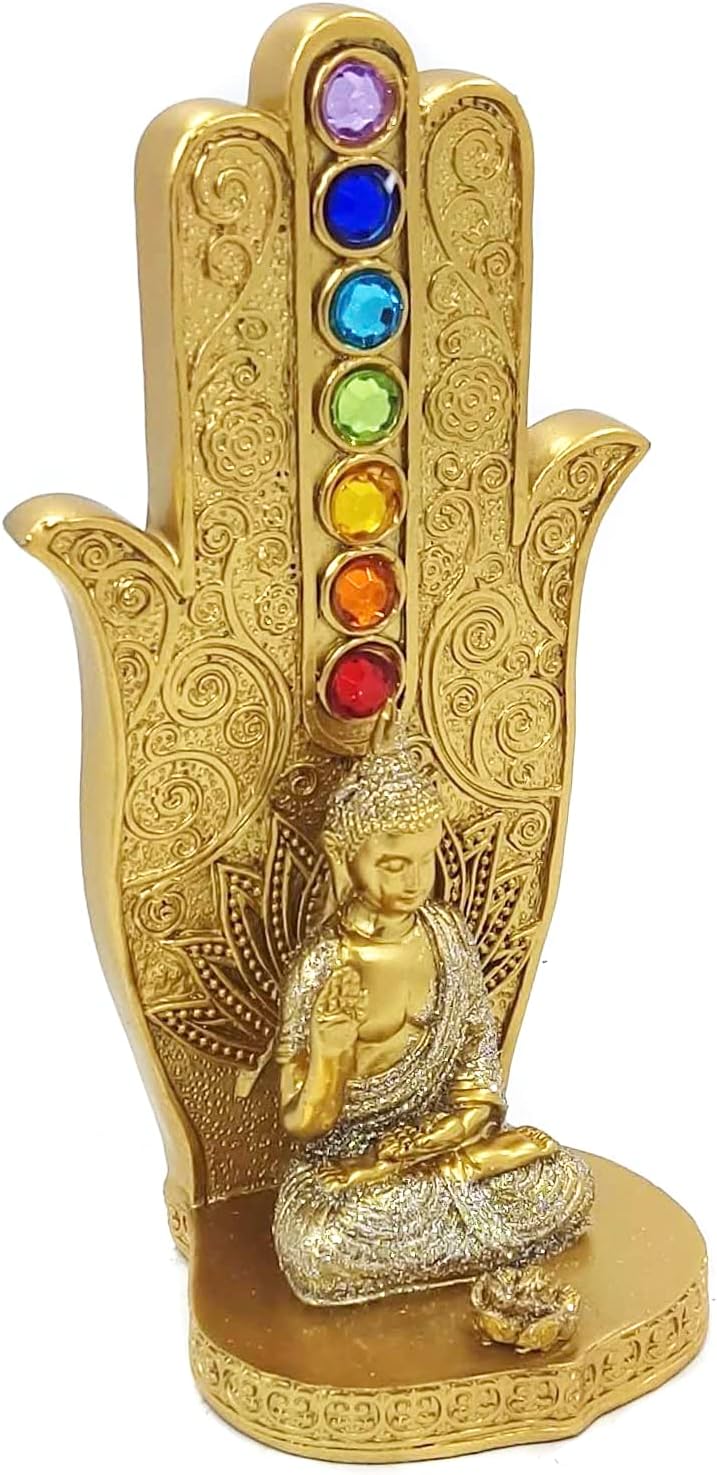 Incensário 7 Chakras Porta Incensos Vertical em Resina Incenso Vareta Buda Ganesha Hamsa E61 (incE61A) - Imagem 3