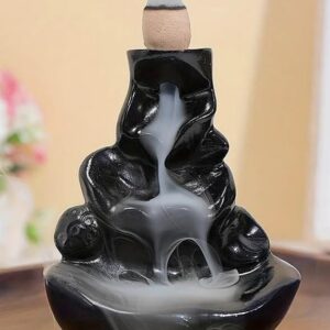 Incensário Cascata Refluxo Cerâmica Zen c/ 3 Cones (Cascata)