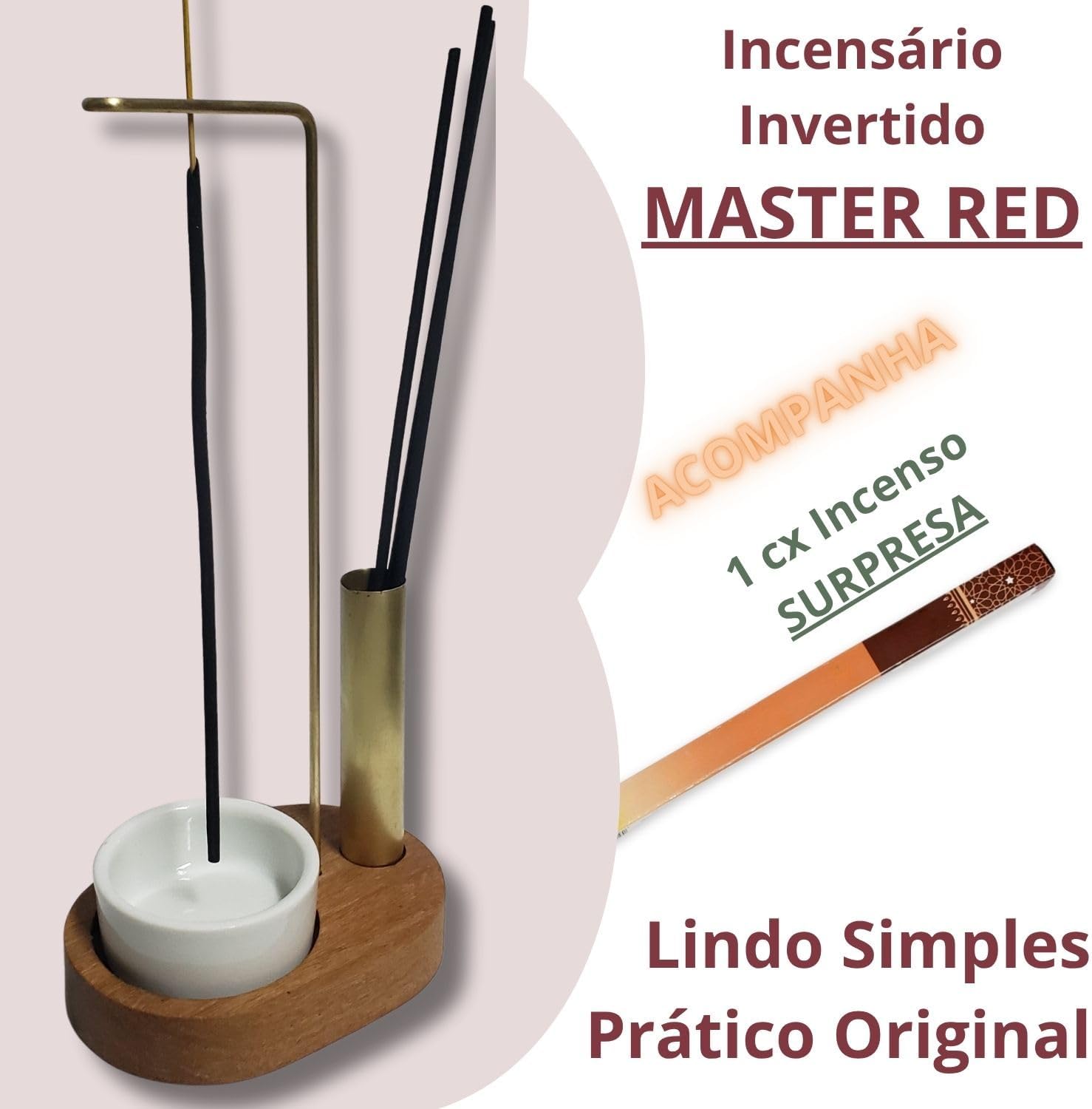 Incensário Porta Incenso Invertido Redondo Copo Porcelana Suporte para Insenso Master Queimador de Incenco - Imagem 6