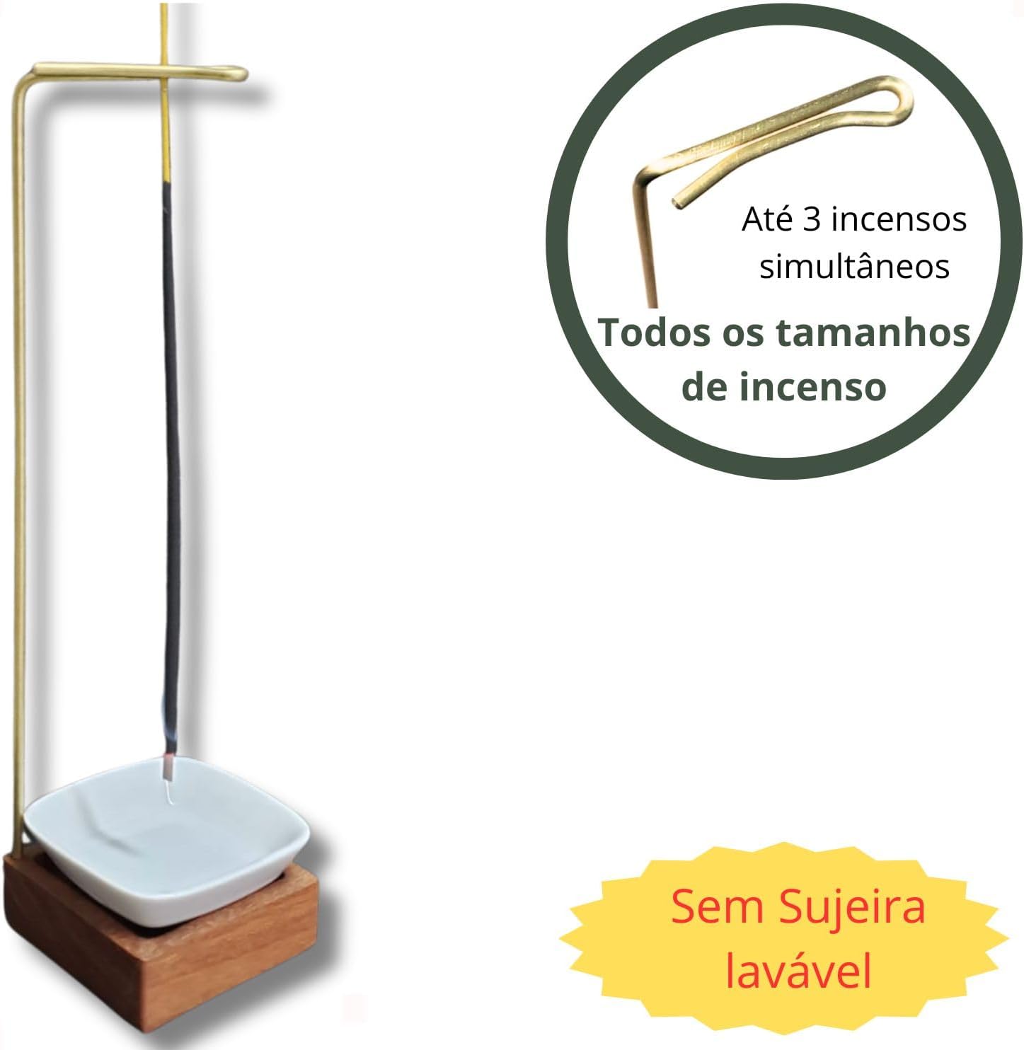 Incensário Invertido Quadrado Copo Porcelana ao Contrário Suporte de Incenso Queimador (escuro) - Imagem 2