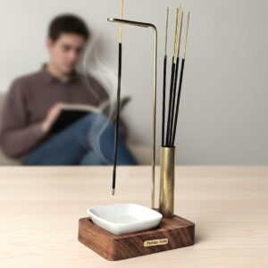 Incensário Porta Incenso Invertido Vertical Copo Porcelana Suporte para Incenso Master Quad Queimador de insenso