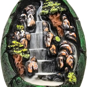 Incensário Cascata Cachoeira Oval para incenso backflow resina premium (Verde)